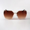 thumbnail image 5 of Gafas de sol sin montura para mujer de gran tamaño Tonos Mujeres Flat Top Marrón claro degradado TONES gafas de sol de las mujeres, 5 of 5
