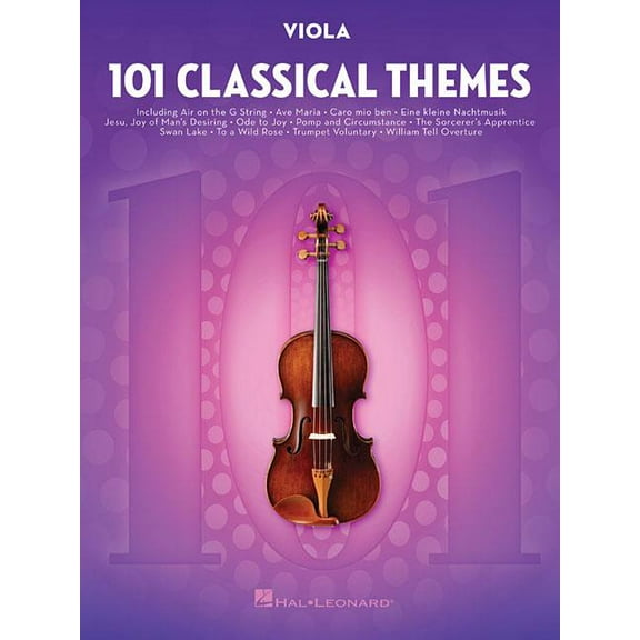 101 Classical Themes for Viola Sheet Music Songbook 101 Popular Classical Pieces Including Fur Elise Canon in D Clair de, (Paperback)