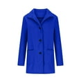 thumbnail image 4 of Dwralegc Coats for Women Dress Mid Long Wool Blend Coats Trench Stand Collar Thicken Jackets Winter Balck Peacoat with Pockets Clearance Royal Blue S, 4 of 4