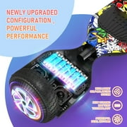 SISIGAD Hoverboard with Bluetooth Speaker and LED Lights, All-Terrain Self Balancing Electric Scooter, Max Weight up to 200 LBS