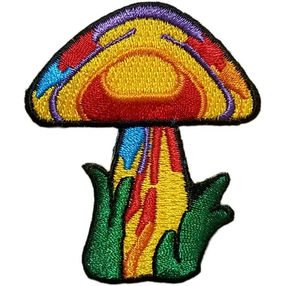 Mushroom Embroidered Sew On Patch - 2" X 2 1/4"