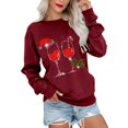 thumbnail image 3 of Gibobby Sudaderas Navideñas para Mujeres Sudadera de Navidad para mujer, divertido árbol de Navidad, camión, gráfico, cuello redondo, moda, ajuste holgado(Vino,CH), 3 of 5