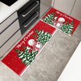 thumbnail image 4 of PENGXIANG Christmas Kitchen Carpet (2 Pieces) Merry Christmas Kitchen Carpet Washable Cushion Comfortable Kitchen Carpet Set, 4 of 6