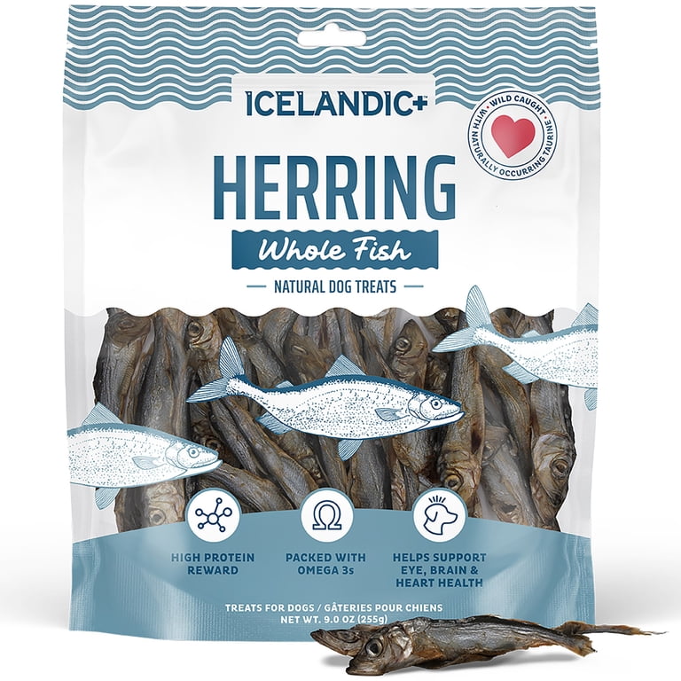 Icelandic+ Whole Fish Herring - 9oz Bag - Dog Treats, Pure Wild