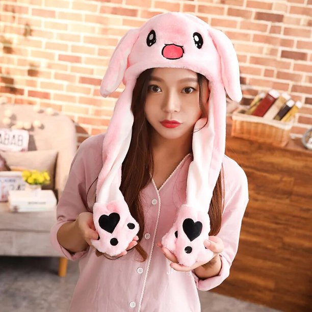 Sanrio Hellokitty Mymelody Kuromi sombrero de felpa con luces Led y orejas móviles, suministros para fiestas de Cosplay, regalos para niños LIUWENJING unisex