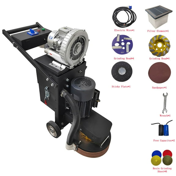 Hand-push Concrete Floor Grinder Cement Ground Grinder Old Ground Restoration Refurbishment 220V