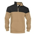 thumbnail image 5 of RongHuan Quarter Zip Sweatshirts for Men Trendy Color Block Long Sleeve Pullove with Pockets Casual 1/4 Zip Stand Collar Sweatshirt, 5 of 8