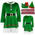thumbnail image 4 of SUNSIOM Costumes de Noël pour Femmes Elf Robe Mignonne avec Ceinture Chapeau Elf Couvre-Chaussures Ensemble de Chaussettes pour Cosplay Jeu de Rôle Tenues de Fête, 4 of 8
