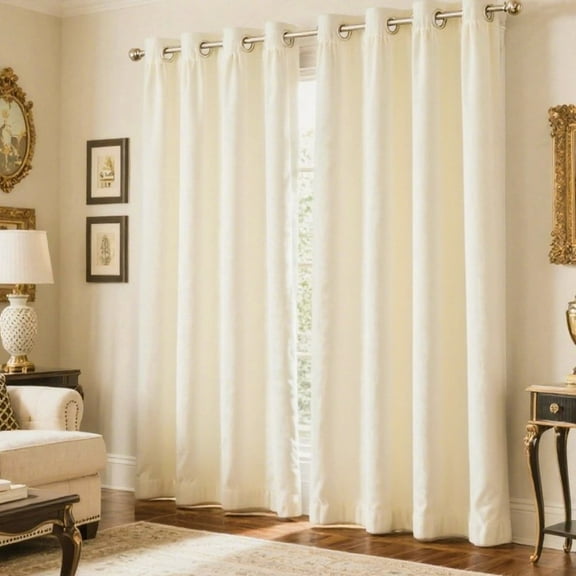 SMILETIME Velvet Curtains with Grommet, Thermal Insulated Super Soft Privacy Noise Reducing Light-Filtering Velvet Curtains for Living Room, 2 Panels