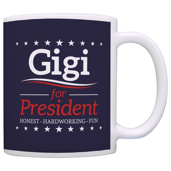 ThisWear Grandma Birthday Gifts Gigi for President Funny Mothers Day 11 ounce Coffee Mug Blue