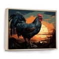 thumbnail image 2 of Designart "Farmyard Roosters at Sunset II" Animals Framed Wall Art - Modern Farmhouse Red Rooster Entryway Framed Wall Art, 2 of 6