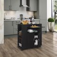 thumbnail image 1 of KB Designs â€“ Îlot de Cuisine en Bois Noir Chariot Roulant sur Roues avec Armoire de Rangement, 1 of 4