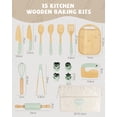 thumbnail image 3 of Set de cocina Biticolor de madera Montessori para niños, 15 piezas con bolsa, 3 of 6
