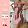 thumbnail image 4 of Imitation Silk Nightgown, Female Sexy Fashion, Ice Silk Silk Suspender Nightgown, Casual Women's Bathrobe, 4 of 8