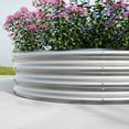 thumbnail image 7 of 4Ft Round Raised Garedn Bed,11.4” Tall Metal Raised Beds,Outdoor Garden Raised Planter Box for Flowers, Herbs, Fruits,Silver, 7 of 7