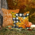 thumbnail image 3 of Thanksgiving Fall Pumpkin Maple Leaf Decorative Throw Pillow Covers 16 x 16 Set of 4, Autumn Harvest Buffalo Plaid Check Stripes Cushion Case Decor, Farmhouse Orange Home Sofa Couch Decoration, 3 of 5