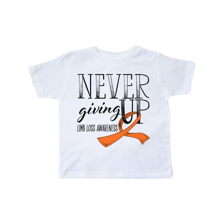 

Inktastic Never Giving Up Limb Loss Awareness Orange Ribbon Gift Toddler Boy or Toddler Girl T-Shirt