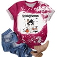 thumbnail image 2 of TTUHYWXI Halloween Shirt for Women Womens Fall Pumpkin T-Shirts Funny Short Sleeve Halloween Graphic Tees Tops(Hot Pink,2XL), 2 of 5