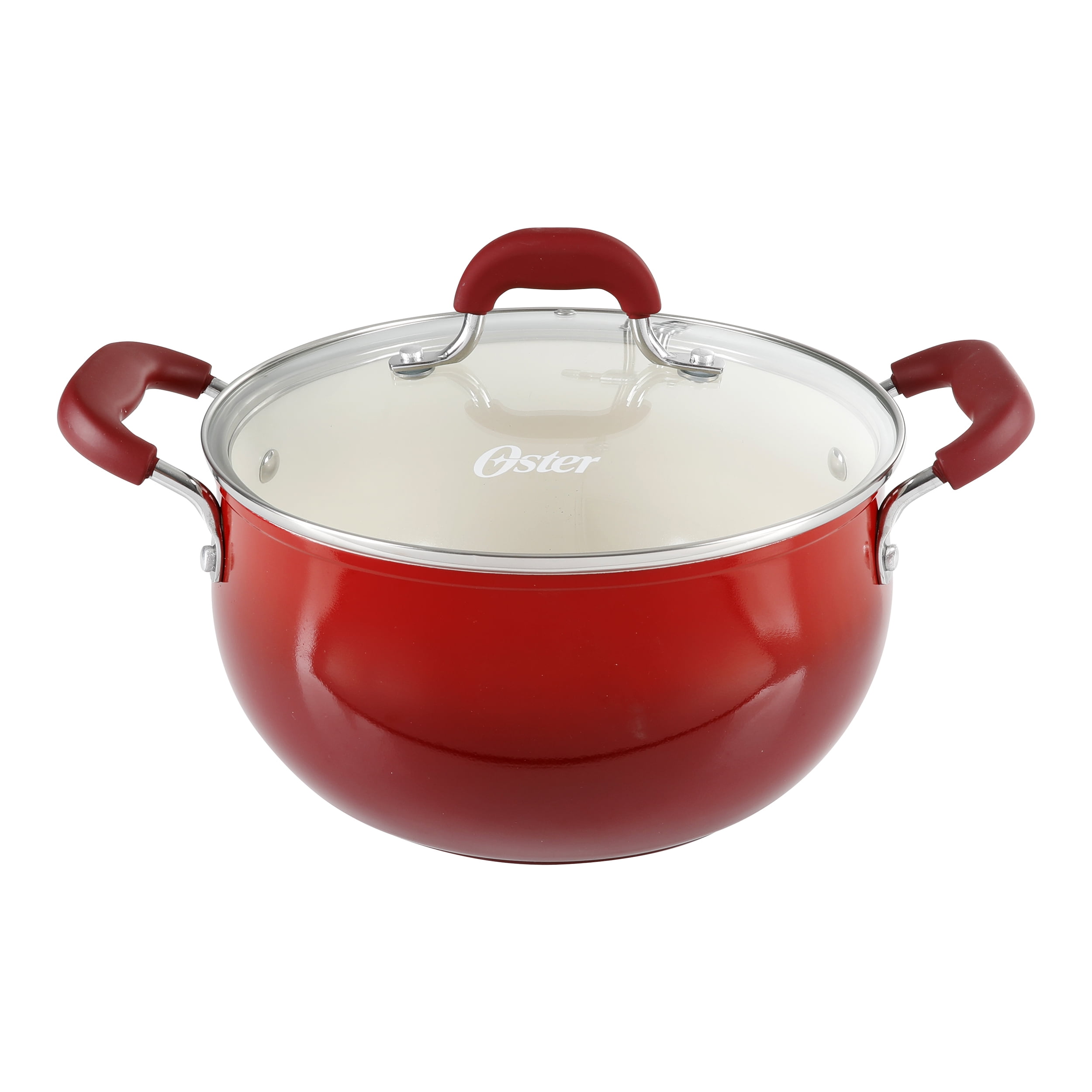 Oster 128653.07 7 Piece Non Stick Aluminum Cookware Set in Red