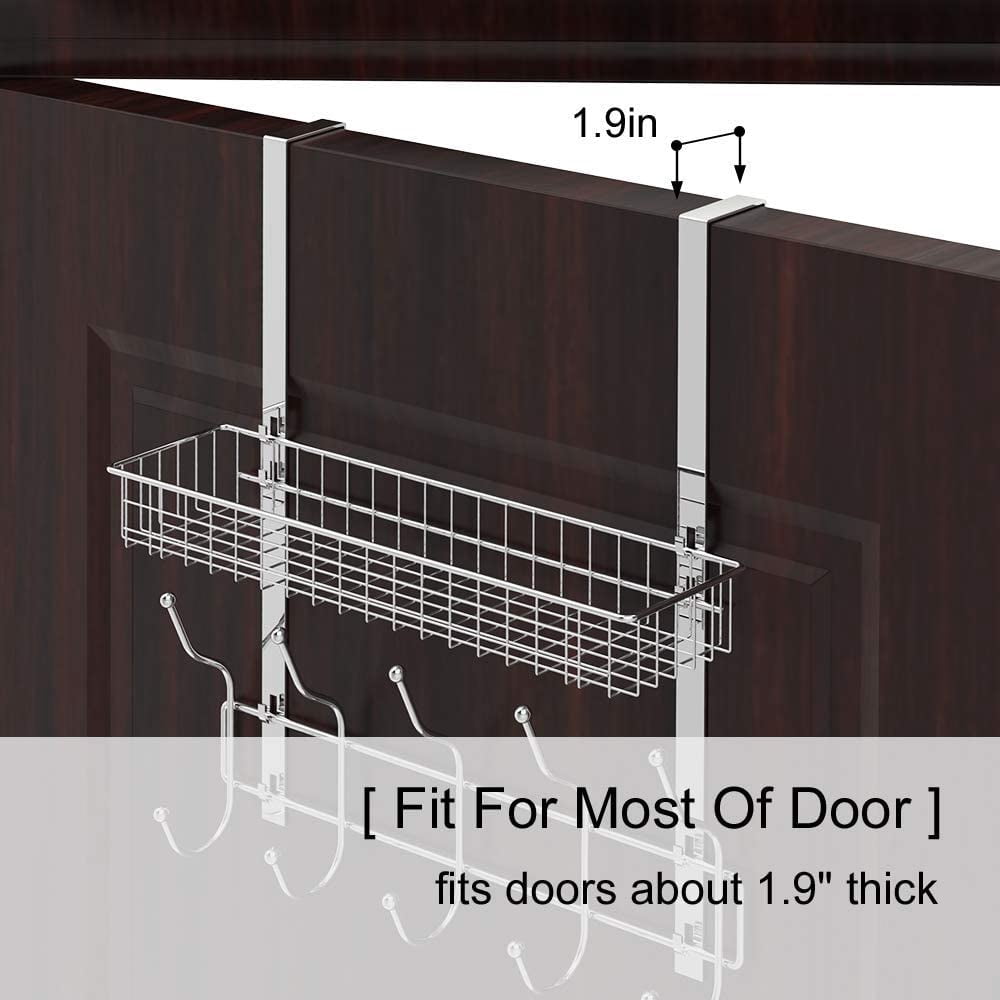 NEX 1-Shelf Over-the-Door Organizers with Mesh Bathroom Towel Hanging Rack, Chrome