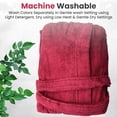 thumbnail image 4 of Canadian Linen Terry Cloth Warm Bathrobes Cotton for Womens Showers Bath Hooded Soft Plush for Hotels Spa Salons Resorts Lounge Robes, Large, Burgundy, 4 of 4
