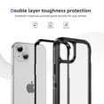 thumbnail image 2 of for iPhone 13 Hybrid Case [Military Grade Drop Tested] Heavy-Duty Tough Rugged Shockproof Anti-Slip Camera Lens Raised Protective Case - iPhone 13, Black+Clear, 2 of 8