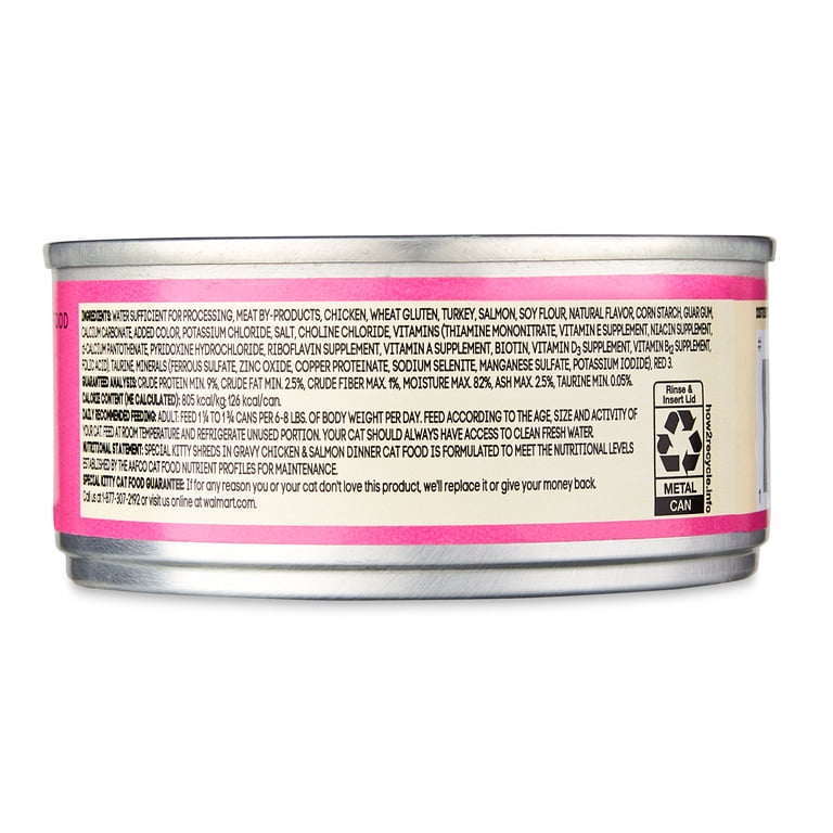 Special Kitty Chicken and Salmon Shreds in Gravy Wet Cat Food, 5.5