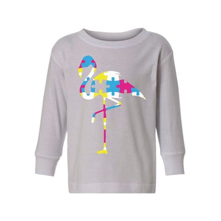 

Awkward Styles Autism Toddler Long Sleeve Shirt for Boys Girls Flamingo Puzzle T-shirt