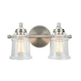 thumbnail image 3 of Aspen Creative 62082, 2-Light Bathroom Vanity, 15 1/4" Wide, Transitional Design, Brushed Nickel, 3 of 6