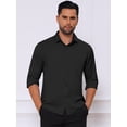 thumbnail image 4 of DARING DIVA Men's Point Collar Button Long Sleeve Business Shirts M Black, 4 of 7