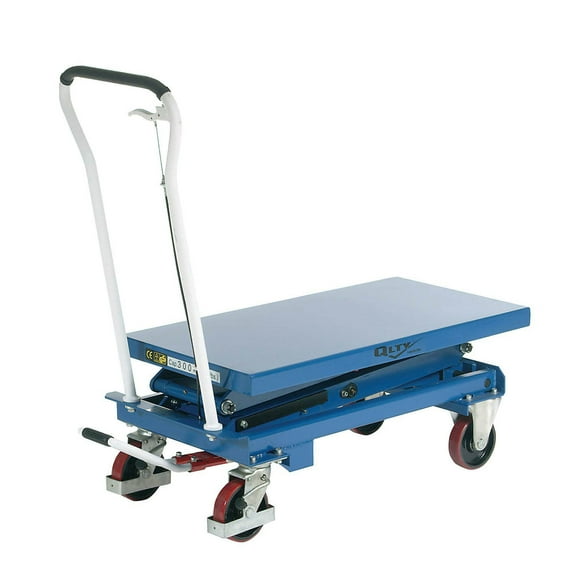 Mobile Scissor Lift Table, 39 x 20 Platform, 660 Lb. Capacity, Double Scissor