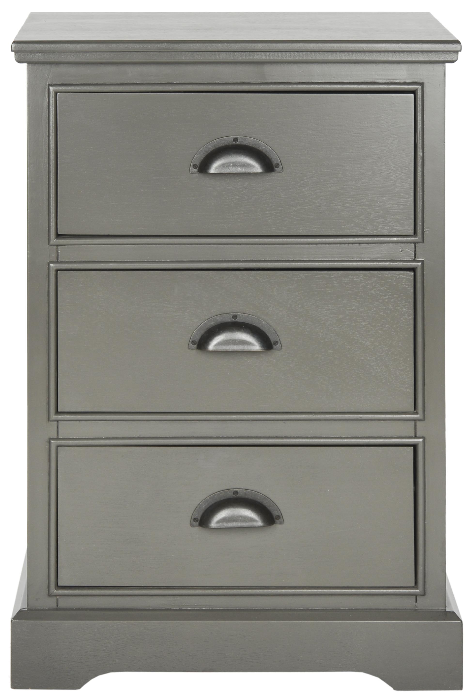 SAFAVIEH Griffin Traditional Rustic 3 Drawer Side Table, Grey - image 3 of 4