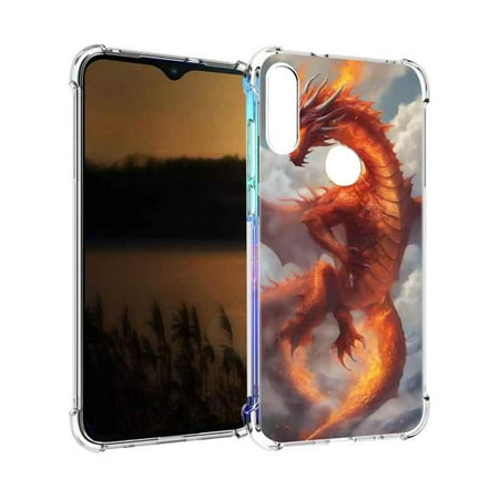Fiery-dragon-breaths-4 Phone Case, Designed for Moto E 2020 Case Soft TPU for girls boys gift,Shockproof Phone Cover