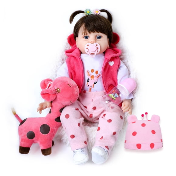 Muñeca Reborn Kdudgso Realilike de silicona de 22 pulgadas con kit de alimentación