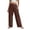 Brown*, variant on RUTAYY Women's Pants High Waist with Pocket Solid Color Casual Everyday Wear Breathable Loose Fit Chic Travel Trousers