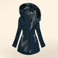 thumbnail image 2 of Womens Winter Coats Puffer Jacket Womens New Solid Color Long-sleeved Hooded Fashion Cotton-padded Jacket, 2 of 5