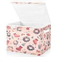 thumbnail image 2 of WOBOGO A Pattern with Christmas Stockings and Wreaths Large Collapsible Storage Box Flip Lid Fabric Decorative Organizer Container Basket with Handles 16.5×12.6×11.8in, 2 of 7