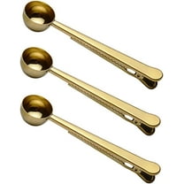 LQQBOX 3 Pcs Coffee Measuring Scoop with Clip, 2 in 1 Stainless Steel 1 tbsp 15ML Measure Coffee Scoop for Ground Coffee Tea