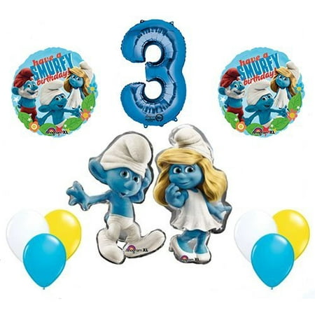 64d 3rd Party Memory - The Smurfs Birthday Party Supplies Smurf and Smurfette 3rd Smurfy Birthday