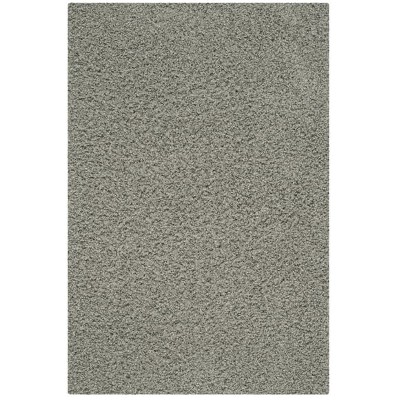 SAFAVIEH Martina Solid Sheep Polyester Shag Area Rug, Grey, 5' x 8'