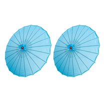 THY COLLECTIBLES Set of 2 Kid's Size 22" Japanese Chinese Umbrella Parasol for Wedding Parties, Photography, Costumes, Cosplay, Decoration and Other Events (Light Blue)