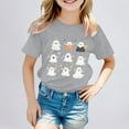 thumbnail image 2 of Caqnni Halloween Shirt Toddler Ghouls T-Shirt Boys Girls Ghost Graphic Tee Kids Spooky Tops Halloween T-Shirt (100,Grey), 2 of 4