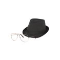 thumbnail image 1 of Verres Aviateur Dorés + Fedora Noir, 1 of 2