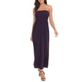 thumbnail image 6 of HDE Women's Strapless Maxi Dress Bohemian Sundress Purple 4X, 6 of 6