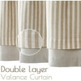 thumbnail image 4 of Linen Striped Valance for Windows 18 Inch Blackout Drapes for Small Window Farmhouse Double Layer Valance for Living Room Kitchen RV Rod Pocket 1 Panel Tan on Linen, 4 of 7