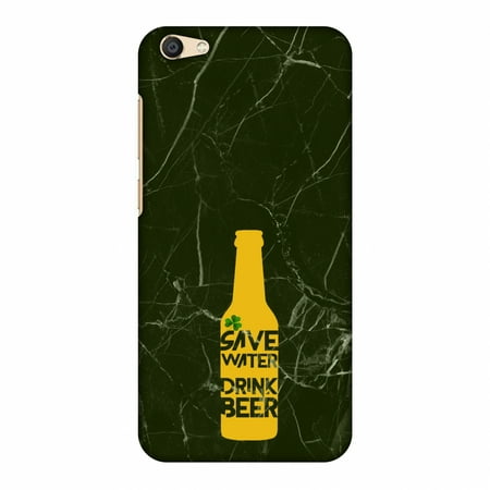 Plum Beer - Vivo X7 Plus Case, Premium Handcrafted Designer Hard Shell Snap On Case Printed Back Cover with Screen Cleaning Kit for Vivo X7 Plus, Slim, Protective - Save water drink beer - Green marble