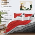 thumbnail image 3 of 3 Piece Red Black Ombre Duvet Cover Set Queen Size,Microfiber Comforter/Quilt Cover with Corner Ties and 2 Pillowcases,Modern Geometric Abstract Aesthetics Cream Soft Bedding with Zipper Closure, 3 of 8