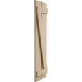 thumbnail image 3 of Ekena Millwork 11 1/2"W x 78"H Rustic Two Board Spaced Board-n-Batten Rough Cedar Faux Wood Shutters w/Z-Board (Per Pair), Primed Tan, 3 of 11