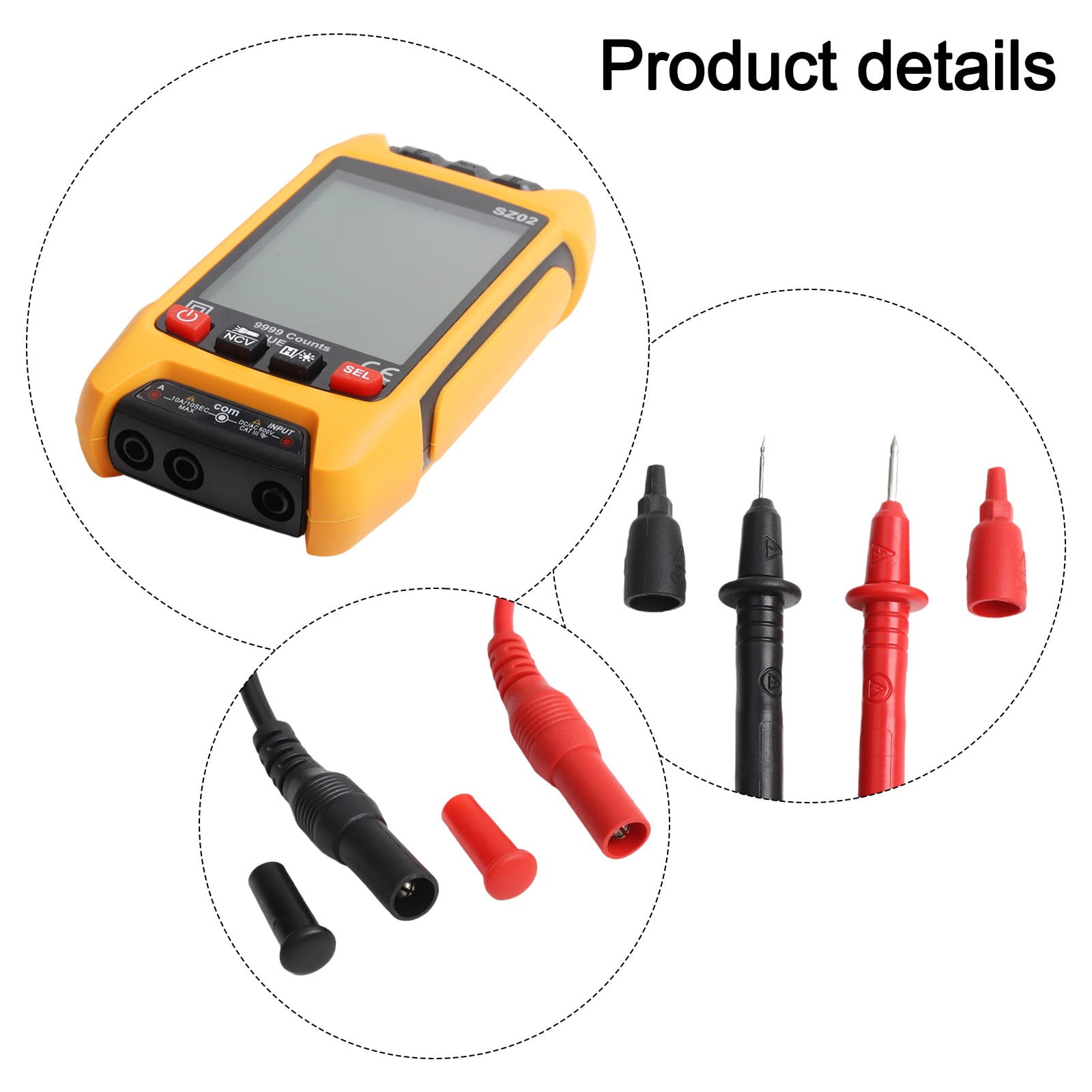 Sz02 Smart Digital Multimeter 6000 Counting Rms Automatic Capacitance Meter Orange