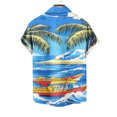 thumbnail image 5 of AHTJRT Stylish Men's Camouflage Print Button Down Short Sleeve Shirt Blue XL, 5 of 5